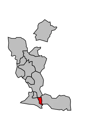 Kanton na mapě arrondissementu Avignon