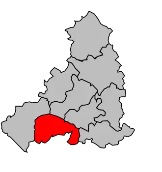 Kanton na mapě arrondissementu Fontenay-le-Comte