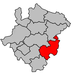 Kanton na mapě arrondissementu La Roche-sur-Yon