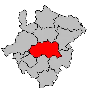 Kanton na mapě arrondissementu La Roche-sur-Yon