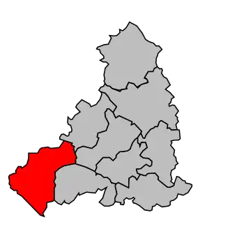 Kanton na mapě arrondissementu Fontenay-le-Comte