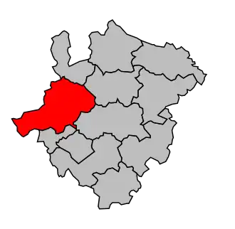 Kanton na mapě arrondissementu La Roche-sur-Yon