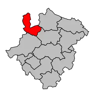 Kanton na mapě arrondissementu La Roche-sur-Yon