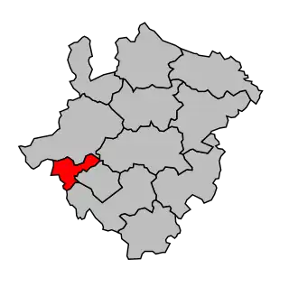 Kanton na mapě arrondissementu La Roche-sur-Yon