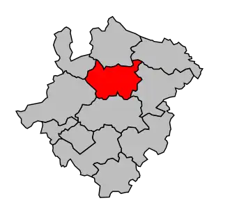 Kanton na mapě arrondissementu La Roche-sur-Yon