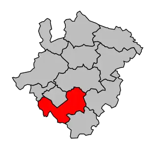 Kanton na mapě arrondissementu La Roche-sur-Yon