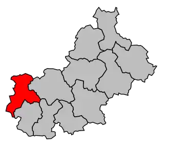 Kanton na mapě arrondissementu Montmorillon