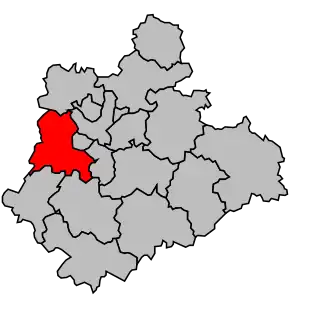 Kanton na mapě arrondissementu Limoges