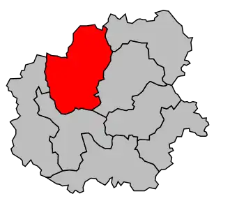 Kanton na mapě arrondissementu Bellac