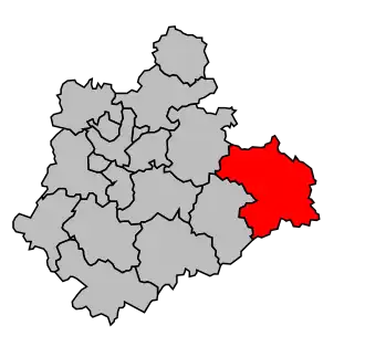 Kanton na mapě arrondissementu Limoges