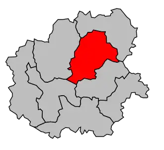 Kanton na mapě arrondissementu Bellac