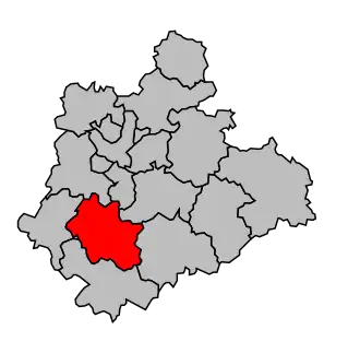 Kanton na mapě arrondissementu Limoges