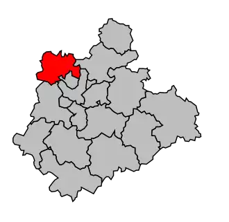 Kanton na mapě arrondissementu Limoges