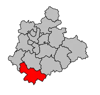 Kanton na mapě arrondissementu Limoges