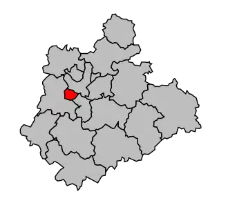 Kanton na mapě arrondissementu Limoges