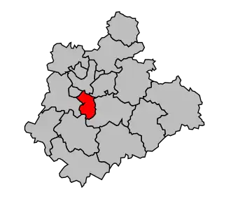 Kanton na mapě arrondissementu Limoges