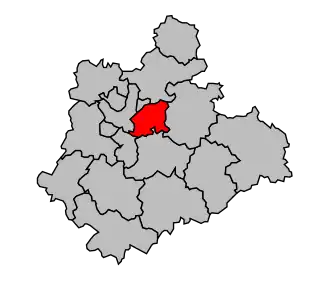 Kanton na mapě arrondissementu Limoges