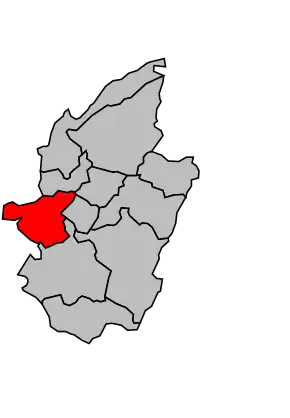 Kanton na mapě arrondissementu Saint-Dié-des-Vosges