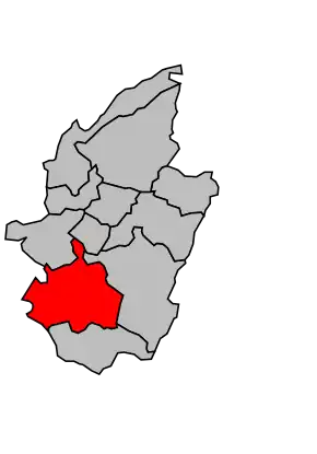 Kanton na mapě arrondissementu Saint-Dié-des-Vosges