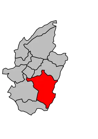 Kanton na mapě arrondissementu Saint-Dié-des-Vosges