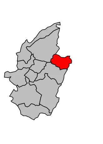 Kanton na mapě arrondissementu Saint-Dié-des-Vosges