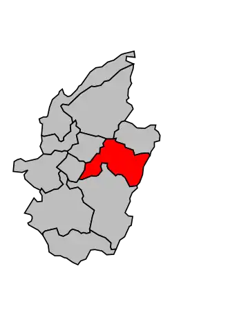 Kanton na mapě arrondissementu Saint-Dié-des-Vosges