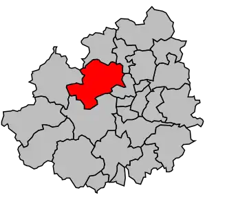 Kanton na mapě arrondissementu Auxerre