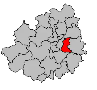 Kanton na mapě arrondissementu Auxerre