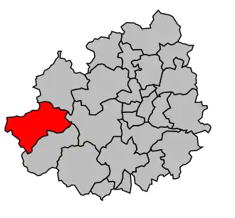 Kanton na mapě arrondissementu Auxerre