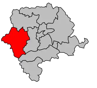 Kanton na mapě arrondissementu Sens