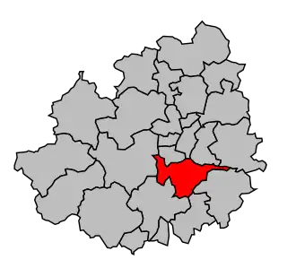 Kanton na mapě arrondissementu Auxerre