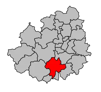 Kanton na mapě arrondissementu Auxerre