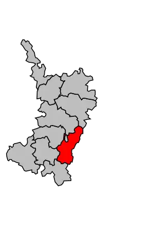 Kanton na mapě arrondissementu Avallon