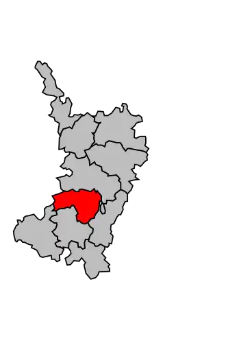 Kanton na mapě arrondissementu Avallon