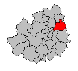 Kanton na mapě arrondissementu Auxerre