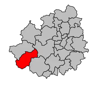 Kanton na mapě arrondissementu Auxerre