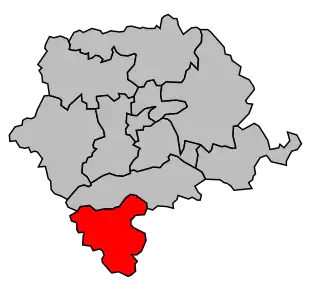 Kanton na mapě arrondissementu Sens