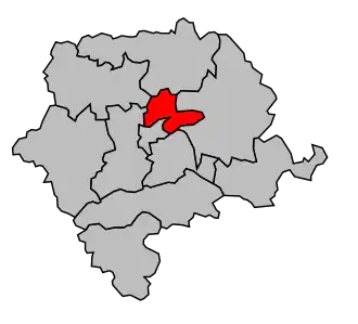 Kanton na mapě arrondissementu Sens