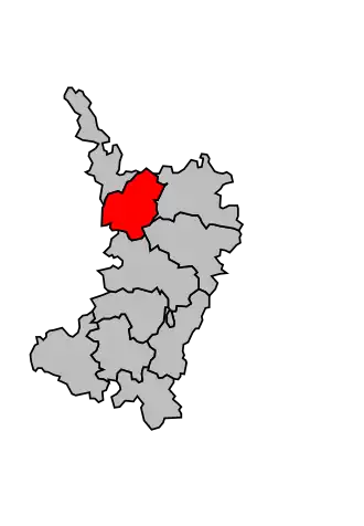 Kanton na mapě arrondissementu Avallon