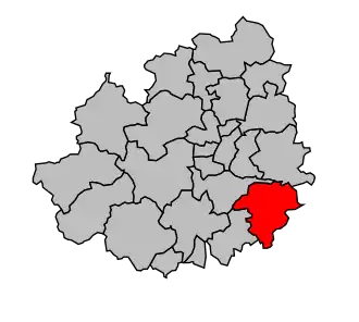 Kanton na mapě arrondissementu Auxerre