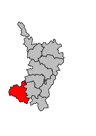 Kanton na mapě arrondissementu Avallon