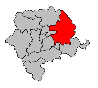 Kanton na mapě arrondissementu Sens