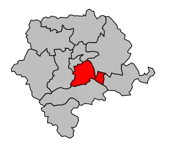 Kanton na mapě arrondissementu Sens