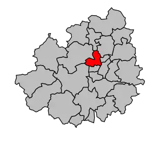 Kanton na mapě arrondissementu Auxerre