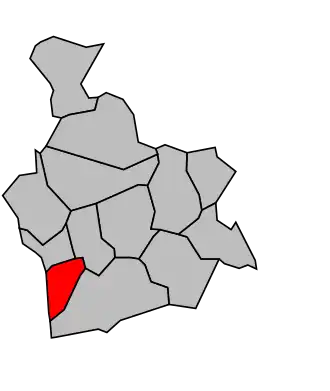 Kanton na mapě arrondissementu Bobigny
