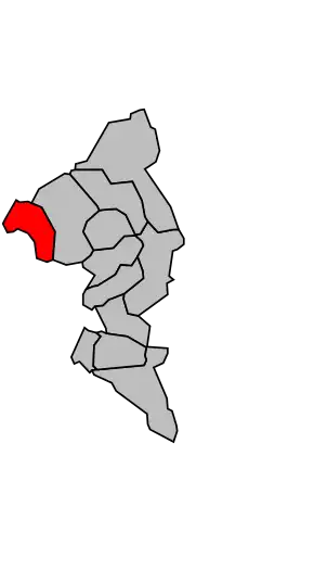 Kanton na mapě arrondissementu Le Raincy