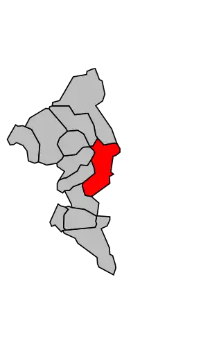 Kanton na mapě arrondissementu Le Raincy