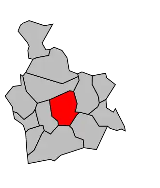 Kanton na mapě arrondissementu Bobigny