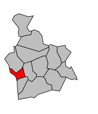 Kanton na mapě arrondissementu Bobigny