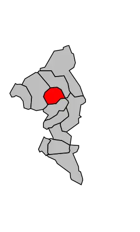 Kanton na mapě arrondissementu Le Raincy